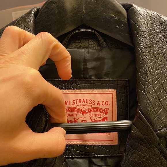 NWT Levi's Croc Vegan faux Leather Asymmetrical Moto Zip motorcycle biker Jacket - Picture 15 of 16